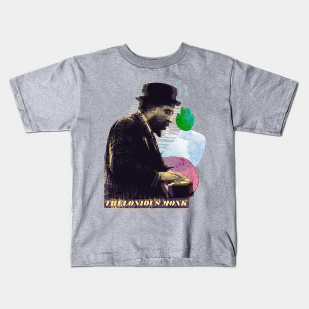 Thelonious Monk Kids T-Shirt by HAPPY TRIP PRESS